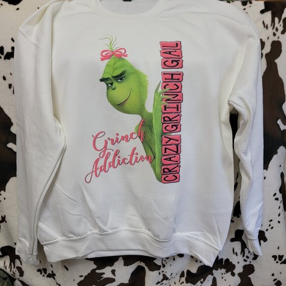 Crazy Grinch Gal Christmas Crewneck Sweatshirt - Picture 2 of 7